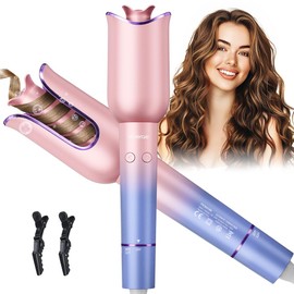 Automatic Curling Iron, Auto Hair Curler with 1" Rotating Curling Iron Barrel & 3 Temps, Anti-Scald & Anti-Tangle Curler Wand, Fast Heating Auto Curler for Hair Styling