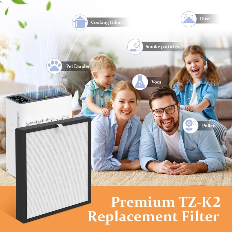 SAKEGDY TZ-K2 Replacement Filter Compatible with ToLife Air Cleaner Purifier
