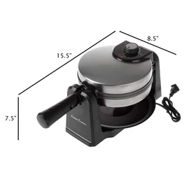 Waffle Iron - 180-Degree Flip Waffle Maker with Nonstick Plates, Removable Drip Pan, and Folding Handle - Kitchen Accessories by Classic Cuisine