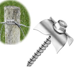 Fence Nails for Wood, 304 Stainless Steel Fence Staples, 1.7" Reusable Wire Fence Staples Screws for Mesh and Woven Fencing, 100pcs Fence Fasteners