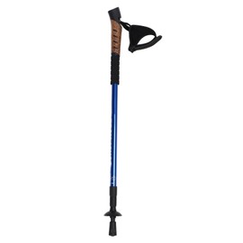 Outdoor Hiking Cane 3 Section Telescopic Walking Cane Adjustable Height Aluminum Alloy Mountaineering Stick Blue