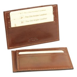 Old Angler Cowhide Leather Credit Card Holder with RFID Shielding, Made in Italy, 7 Card Slots, Elegant and Durable Design, Brown, Classic