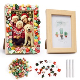 LOOPES Arts and Crafts for Kids,Christmas Photo Frame Birthday Gifts for Girls Age 6 7 8 9 10+Christmas Craft Kits for Kids Creative Gifts for 6-12 Year Olds Girls Decorate Your Own Photo Frame Mosaic