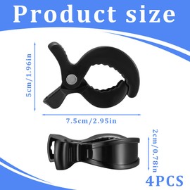 SGERUFZ 4pcs Universal Pram Clips for Attaching Blankets, Clothes, Toys, Pram Clips, Pram Accessories (Black)