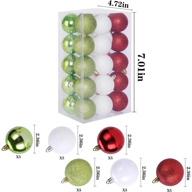 30ct Halloween Ball Ornaments, 2.36" Shatterproof Halloween Tree Decorations, Perfect