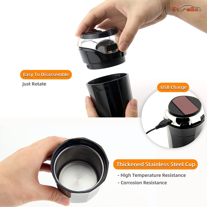 StoreBao Car Ashtray with Lighter and Blue Light LED and