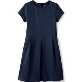 Lands' End Uniform Short Sleeve Ponte Dress Classic Navy Kids 14
