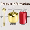 10.5oz Gold Stainless Steel Sugar Bowl with Lid and Spoon,