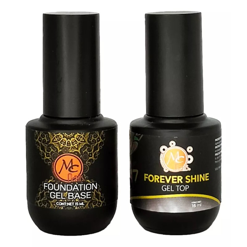 Mc Nails Pack Gel Base Foundation Y Top Coat Uv