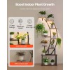 Lighted Indoor Plant Stand 63 Inch 9 Tier Metal Grow
