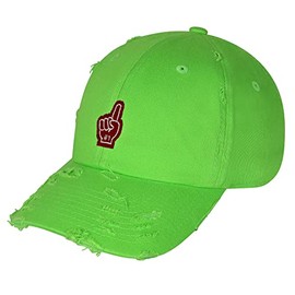 JPAK #1 Finger Vintage Dad Hat Embroidered Cap Fan Sports, Game Lime