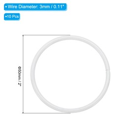 PATIKIL 2 Inch Round Dream Catcher Ring, 10 Pcs Metal Christmas Macrame Wreath Floral Rings Hoop for Home DIY Craft Wedding Wall Hanging Decorations, White