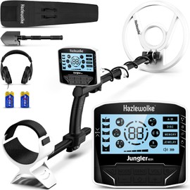 Hazlewolke Metal Detector for Adults, 5 Professional Mode with Higher Accuracy 10” Waterproof Coil for Gold Detecting