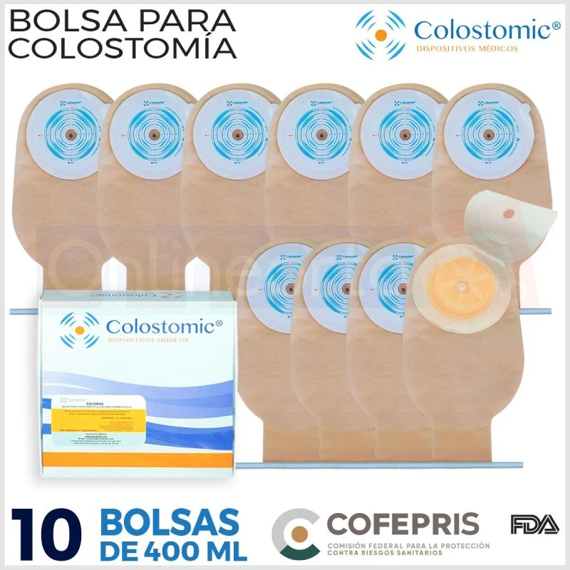 Bolsa Colostomia Recortable 15-64mm Adulto 10 Pza Drenable