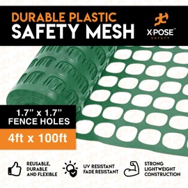 Xpose Safety Green Safety Privacy Fence - 4' x 100' - Garden Netting, Fencing Screen for Yard, Outdoor Snow, Dog and Pet Fence, Chicken Enclosure - Barrier Protection for Deer, Rabbit, Small Animal