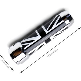 iJDMTOY Black/Grey UK Union Jack Flag Alloy Metal Handbrake Handle Grip Compatible With Gen1/Gen2 MINI Cooper R50 R52 R53 R55 R56 R57 R58 R59