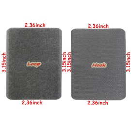 Mini Skater Square 3 x 2 Inch Heavy Duty Sticky Back Hook Strips Self Adhesive Loop Tape Fastener with Adhesive for Bed Sheet Sofa Carpet Cushion Mats Supplies,(15 Sets,Grey)