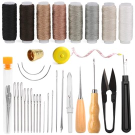 BAGERLA Upholstery Repair Sewing Kit Heavy Duty Sewing Kit with Awl Tools, Seam Ripper, Hand Stitching Needles, Upholstery Thread, Leather Craft Tool for Shoes Sofa Tent Carpet Craft DIY