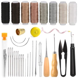 BAGERLA Upholstery Repair Sewing Kit Heavy Duty Sewing Kit with Awl Tools, Seam Ripper, Hand Stitching Needles, Upholstery Thread, Leather Craft Tool for Shoes Sofa Tent Carpet Craft DIY