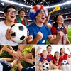 USA Soccer Fan Scarf Set 4-Pack - Patriotic Afro Wig,