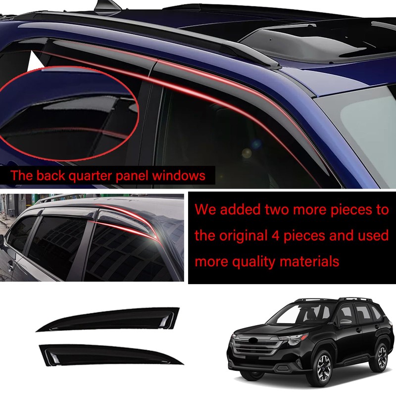 Lyemer 6PCS Window Deflectors Rain Guards for Subaru Forester 2025