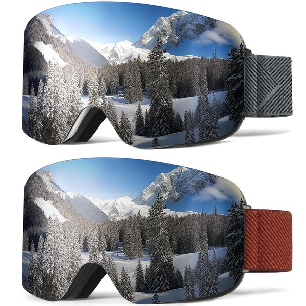 NSSIW Ski Goggles for Men Women Youth, OTG Snowboard Goggles/Snow