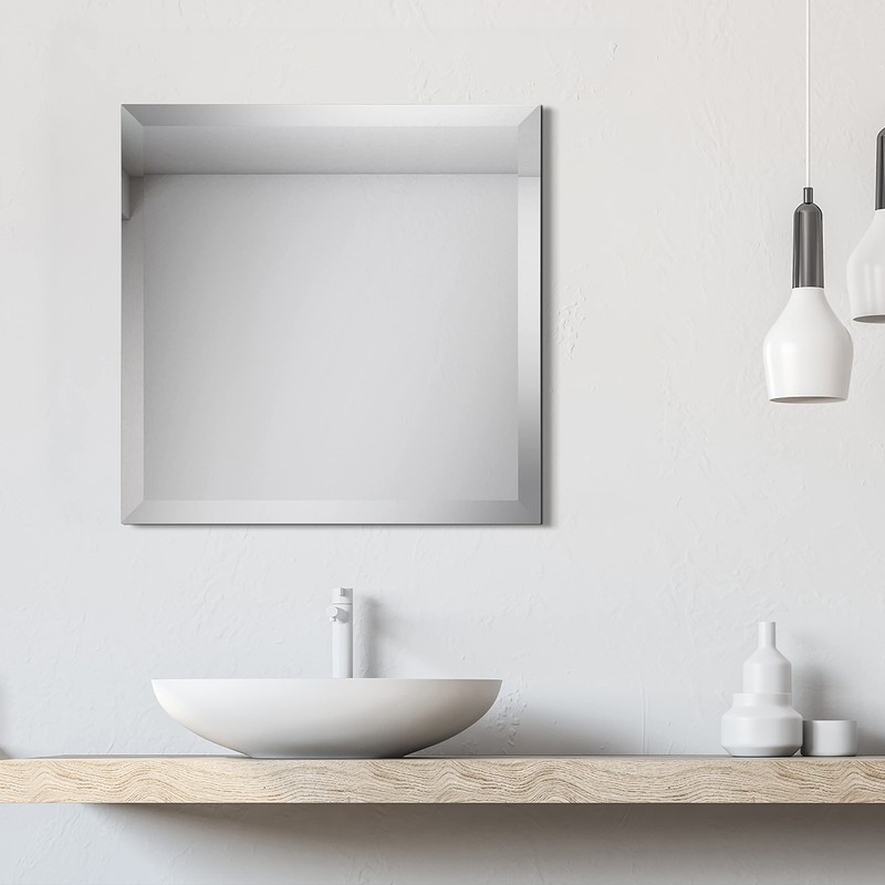Empire Art Direct Modern Frameless Wall Mirror, 1" Beveled Mirror,