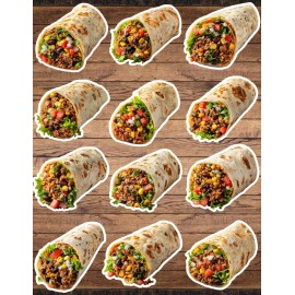 Unbranded Burrito Die Cut Vinyl Stickers Set Scrapbooking Laptop Water Bottle