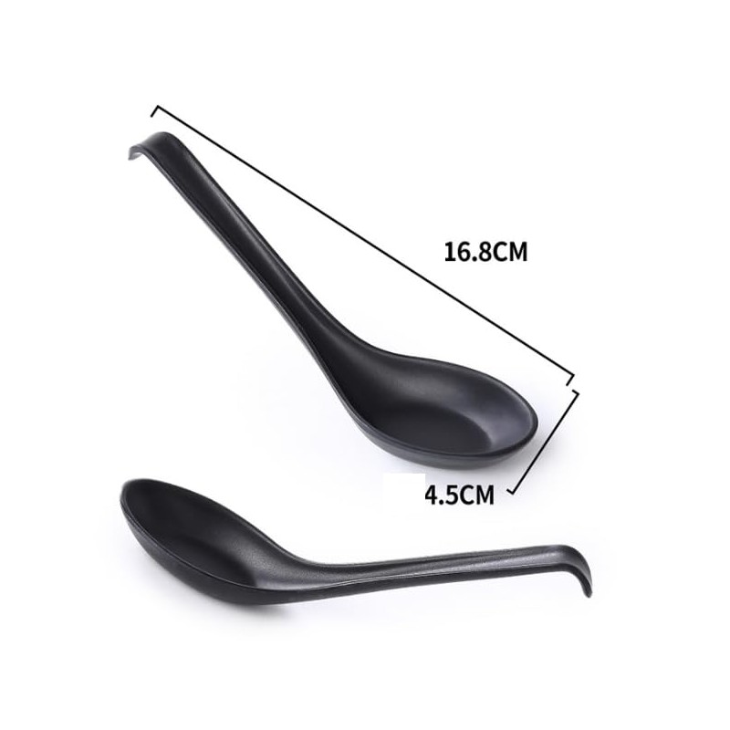 4 Pieces Soup Spoons, Plastic Soup Spoon, Wonton Soup Spoon