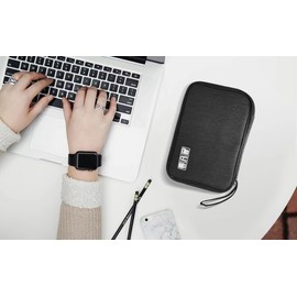 Travel Cable Organizer Bag,Cable Management Storage Bag,Electronics Organiser Accessories Bag,Portable Tech Gear Bag Cable Bag Phone Carrying Black