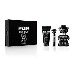 MOSCHINO Toy Boy 3 pcs Men's Perfume Gift Set - 3.4 Oz EDP Spray + 3.4 Oz Shower Gel + 10ml Mini EDP Travel Spray - HARD GIFT BOX SET