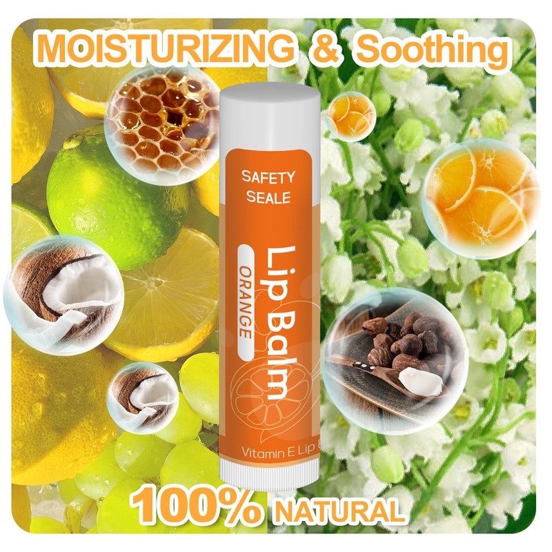 10 Pack Natural Lip Balm Bulk with Vitamin E and