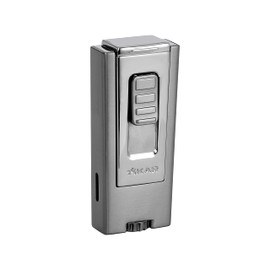 Xikar Trezo Lighter, Inline Triple Jet Flame, Piezo Ignition, Protective Lid, Oversized Adjustment Wheel, Gunmetal
