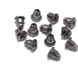 200Pcs Gun Black Silicone Earring Studs Backs, Soft Clear Safety Earing Back Pads Backstops Bullet Clutch Stopper Earring Backs Replacement for Hook Earrings Jewelry Findings (5mm)