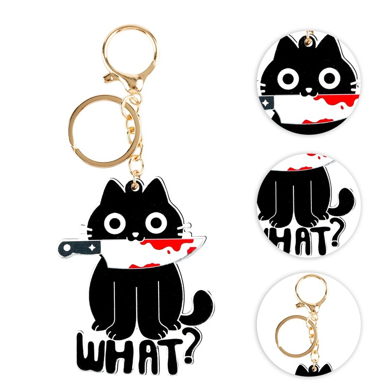 Luckious Creative Cartoon Black Cat Keychain - Cute and Durable