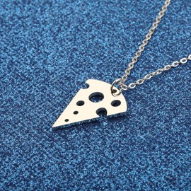 WUSUANED Cheese Pendant Necklace Sweet Food Cheese Charm Food Lover Jewelry Cheese Lover Gift for Women (Cheese Necklace)