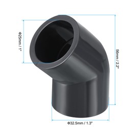 PATIKIL UPVC Pipe Fitting, 2 Pack 45 Degree Elbow Pipe Adapter 25mm 3/4" Slip Socket Coupling Connector
