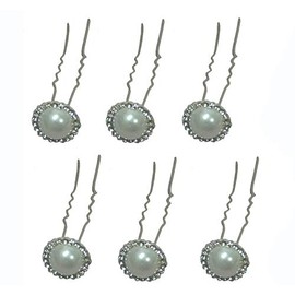 Set of 6 Pearl Hairsticks Hairpins U830100pearlhs-6