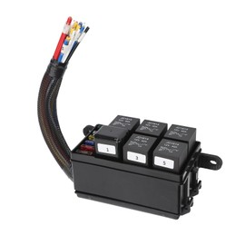 Kit de Combinación de Caja de Relés y Fusibles de 12 V, 6 Relés de 4 Pines para Estilo, 11 Terminales de Fusibles, Caja de relé de Fusibles Impermeable IP65 para Motores