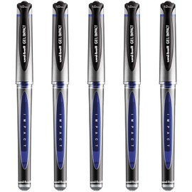 uni-ball UM-153S Gel Impact Wide Rollerball Pen - 1mm Tip 0.6mm Line Blue Ink (Pack of 5)