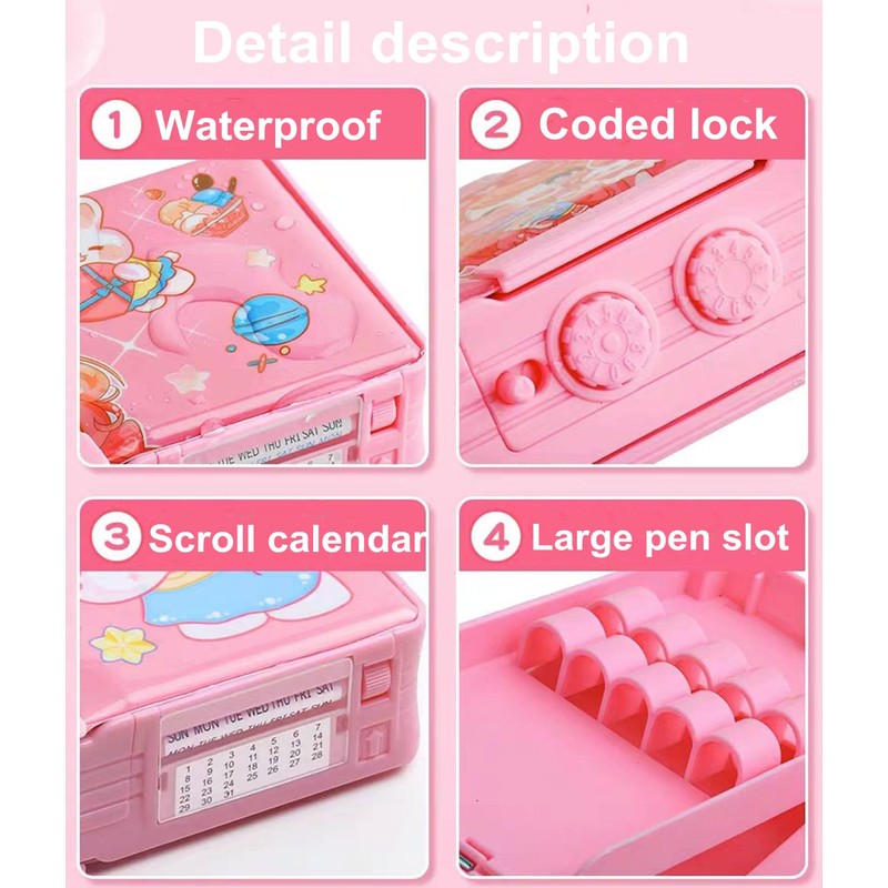 ASMANNA Pop up Multifunction Pencil Case for Kids, kawaii Pen