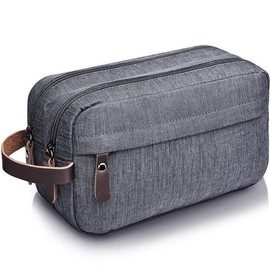 2PCS Mens Travel Wash Bag Hanging Toiletry Large Capacity Waterproof Makeup Bag (Grey)
