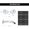 YAMEIZE Snowflake Shape Rimless Sunglasses Novelty Unique Party Eyeglasses Christmas