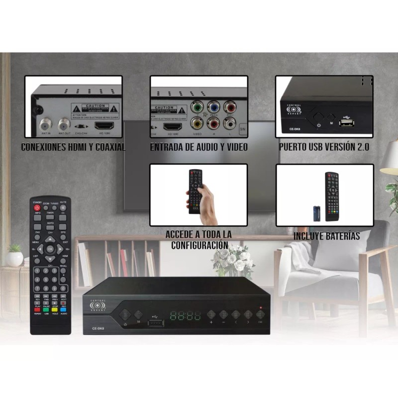 Control Expert Decodificador Convertidor Digital Tv Hdmi 1080p Full Hd
