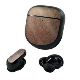 MightySkins Glossy Glitter Skin Compatible With Bose QuietComfort Earbuds II (2022) - Brown Pleather | Protective, Durable High-Gloss Glitter Finish | Easy to Apply and Change Styles | Made in The USA