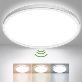 zemty zemty LED Deckenlampe mit Bewegungsmelder, 30cm 24W Rund Flach Deckenleuchte Bewegungssensor Innen, Warmwei?/Neutralwei?/Kaltwei? Lampe fr Schlafzimmer Flur Kche Bad Balkon Treppe