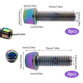 LIANCHEN 12 Pieces Bicycle Shaft Screws Bicycle Cone Screws Bicycle Stem Screws Cone Head Screws Set for Road Bike Aluminium with Washer M5 x 20 mm M6 x 20 mm for Mountain Bike (Colour)