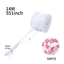 Zythrem 1 Roll Heart Shape Pearl Ribbon 14 m Bridal Bouquet Pearl String Lace Ribbon Cream Pearl Garland Heart Shaped Lace Ribbon Gift Ribbon Wedding Transparent Lace Trim Kit