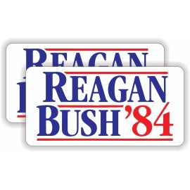Unbranded/Generic 2x Reagan Bush 84 Vinyl Bumper Stickers Decals 1984 Election USA Patriotic Trump