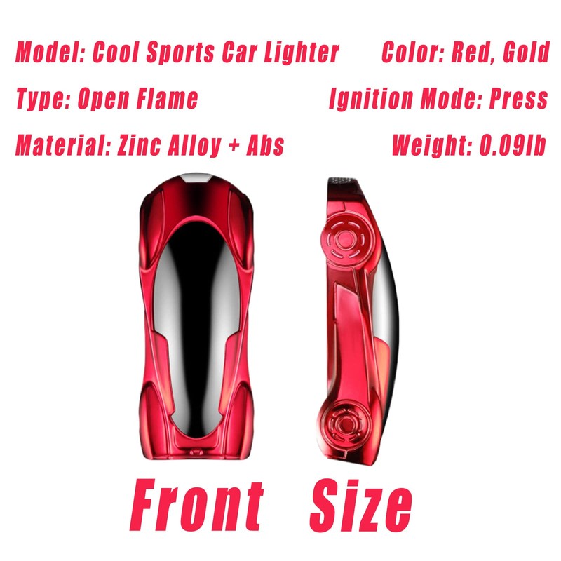 MYCHUS Butane Lighter, Cool, Creative Sports Car Shape, Fillable, Adjustable,
